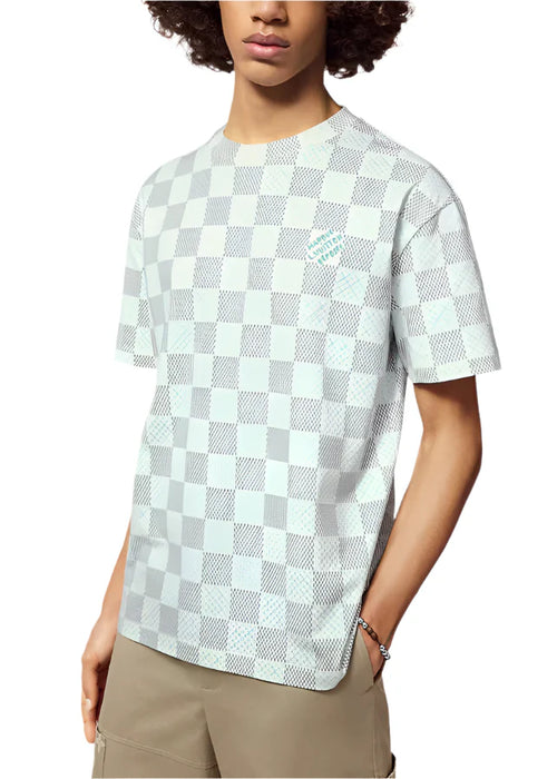 LV Printed Short-Sleeved Cotton T-Shirt Luxury Graphic Tee UAE