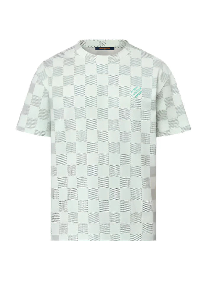 LV Printed Short-Sleeved Cotton T-Shirt Luxury Graphic Tee UAE