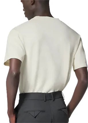 LV Embroidered Signature Short-Sleeved Cotton Crewneck "White" Classic Cotton Tee UAE