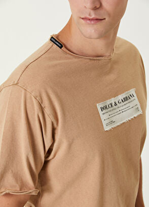 Dolce & Gabbana Logo Detailed T-Shirt "Beige" Luxury Tee UAE