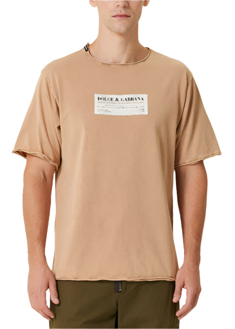 Dolce & Gabbana Logo Detailed T-Shirt "Beige" Luxury Tee UAE