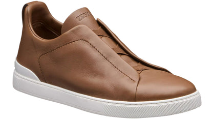 Zegna Triple Stitch Leather Sneakers
