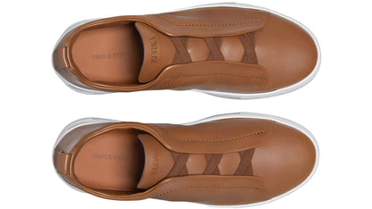 Zegna Triple Stitch Leather Sneakers