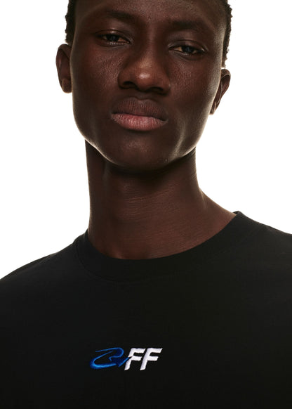 Off-White Exactly The Opposite Logo Embroidery Black T-Shirt Premium Streetwear UAE