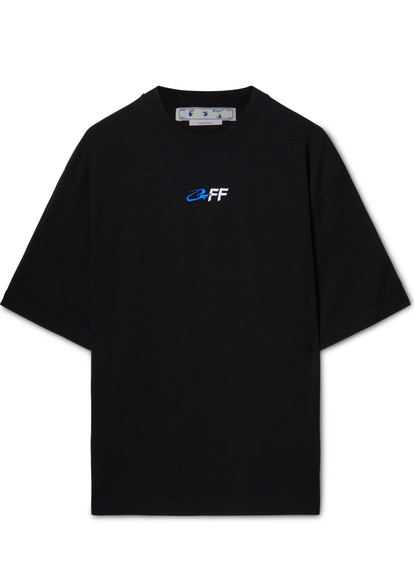 Off-White Exactly The Opposite Logo Embroidery Black T-Shirt Premium Streetwear UAE
