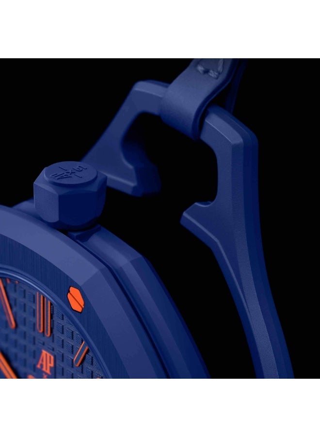 Audemars Piguet x Swatch
ORENJI HACHI - The Royal Pop 
Navy & Orange Bioceramic Pocket Watch · Lépine