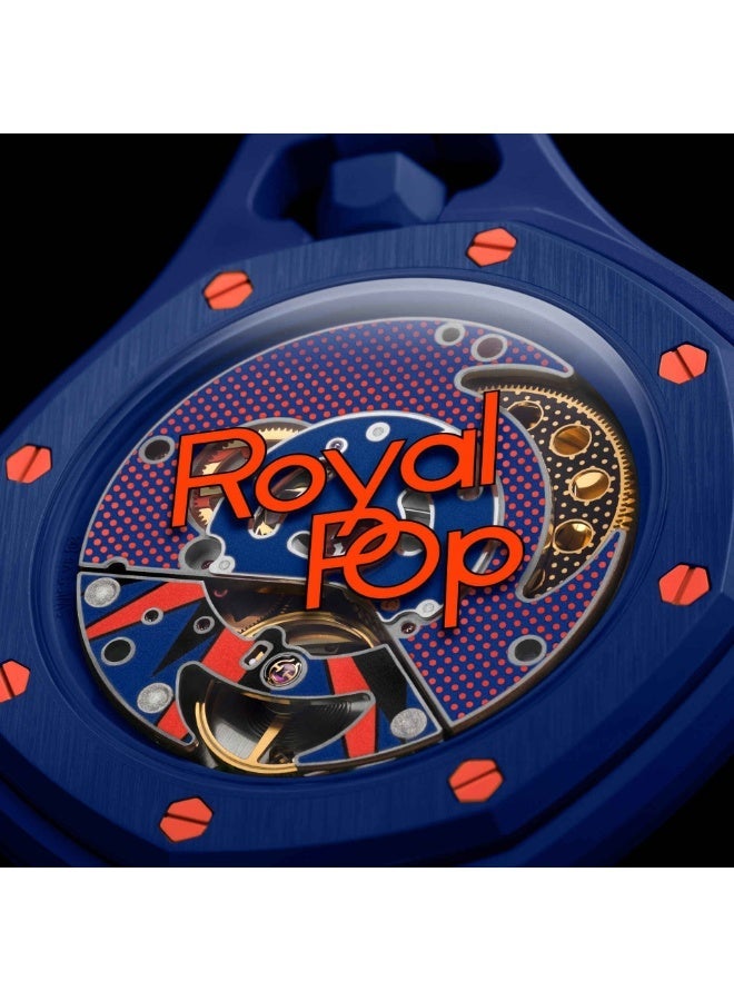 Audemars Piguet x Swatch
ORENJI HACHI - The Royal Pop 
Navy & Orange Bioceramic Pocket Watch · Lépine