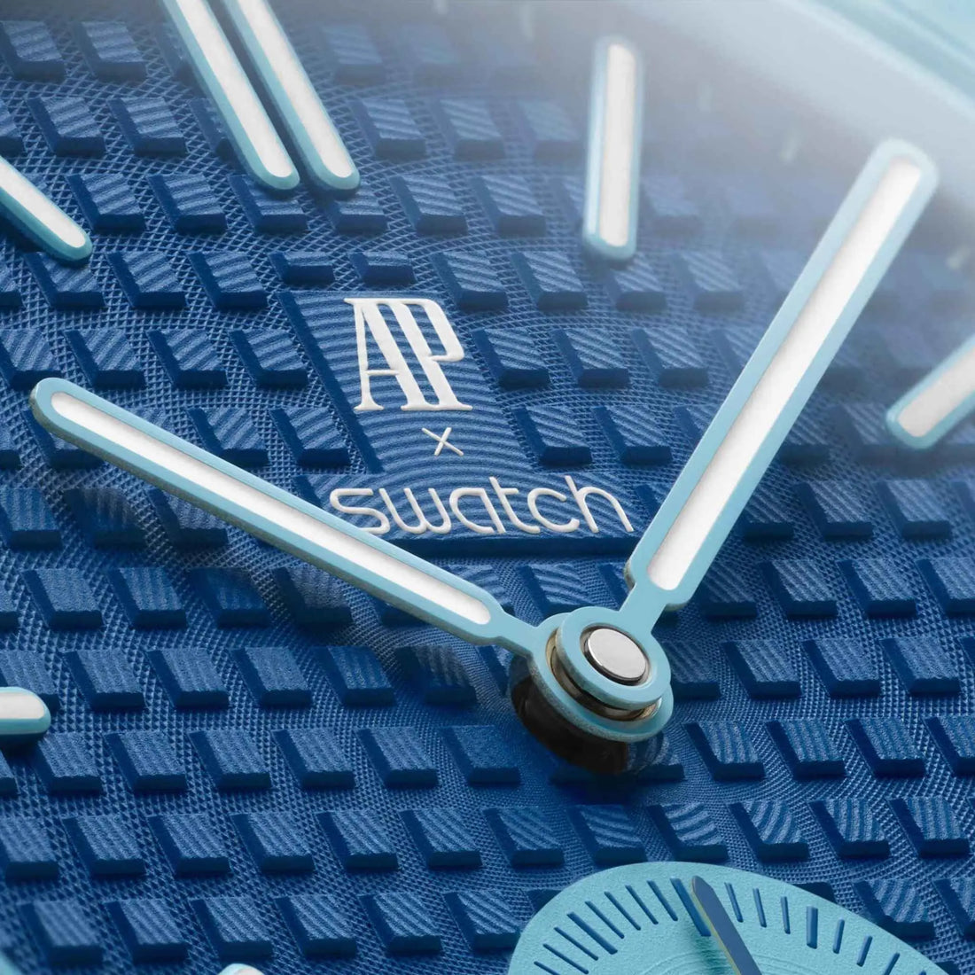Audemars Piguet x Swatch - The Royal Pop 
Light Blue & Mid Blue Bioceramic Pocket Watch