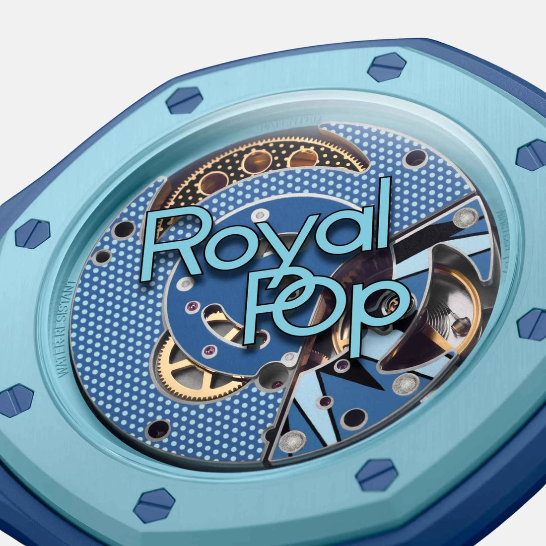 Audemars Piguet x Swatch - The Royal Pop 
Light Blue & Mid Blue Bioceramic Pocket Watch