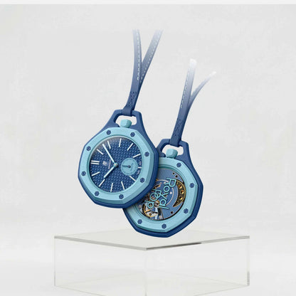 Audemars Piguet x Swatch - The Royal Pop 
Light Blue & Mid Blue Bioceramic Pocket Watch