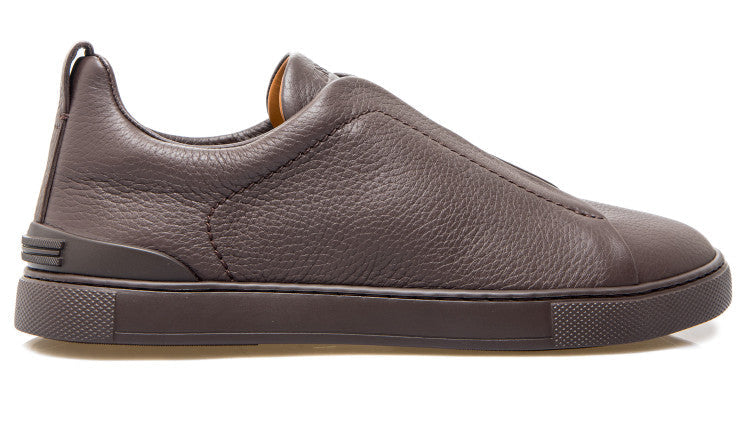 Zegna Triple Stitch Leather Sneakers
