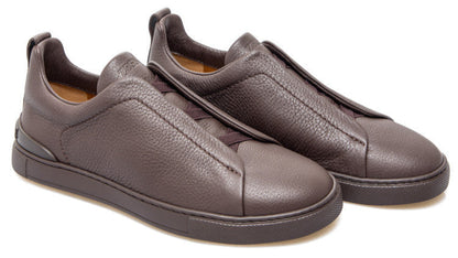 Zegna Triple Stitch Leather Sneakers