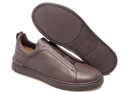 Zegna Triple Stitch Leather Sneakers