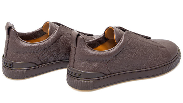 Zegna Triple Stitch Leather Sneakers