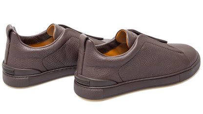 Zegna Triple Stitch Leather Sneakers