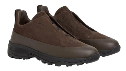 ZEGNA Triple Stitch Suede Sneakers "Brown" Premium Suede Sneakers UAE